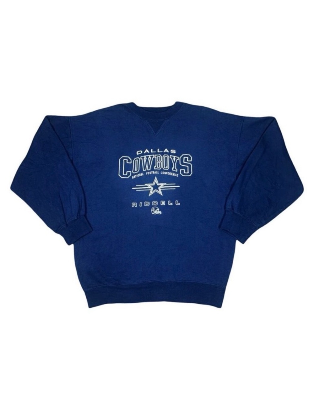 Vintage Riddell Dallas Cowboys Embroidered Crew Neck Sweatshirt - Size L / XL